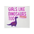 thumbnail image 1 of CafePress - Girls Like Dinosaurs Too RAWRRHH Throw Blanket - Soft Fleece Throw Blanket, 50"x60" for All Ages, 1 of 2