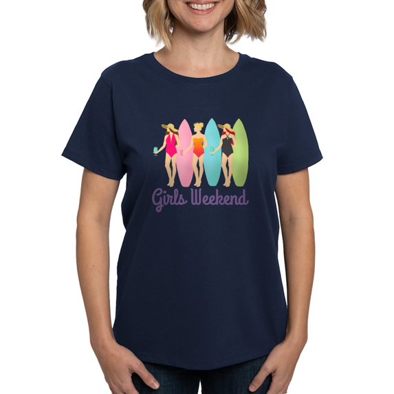 CafePress - Girls Weekend Women's Classic T Shirt - Women's Traditional Fit Dark T-Shirt