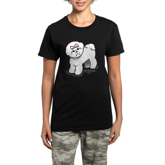 CafePress - Girly Bichon Frise Women's Dark Pajamas - Women's Short Sleeve Print T-Shirt and Pants Dark Cotton Pajama Set