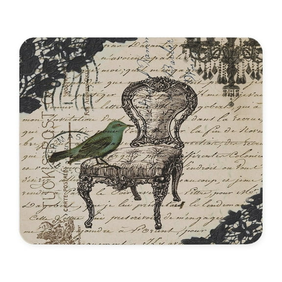 CafePress - Girly Chandelier Vintage Paris Mousepad - Non-slip Rubber Mousepad, Gaming Mouse Pad