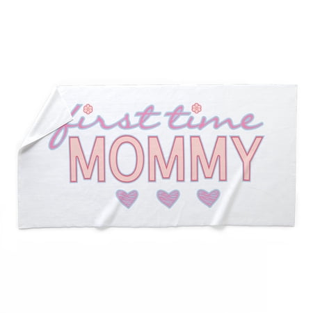 CafePress - Girly First Time Mommy - Large Beach Towel, Soft 30"x60" Towel with Unique Design