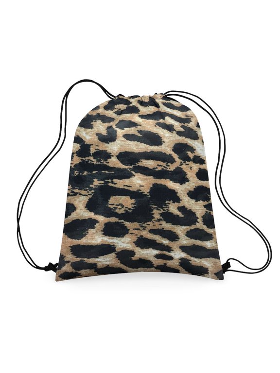 - Girly Safari Leopard Print - Colorful 16"x20" Drawstring Bag