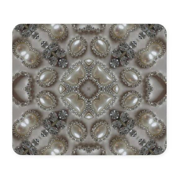 CafePress - Girly Vintage Pearl Diamond Glamorous Mousepad - Non-slip Rubber Mousepad, Gaming Mouse Pad