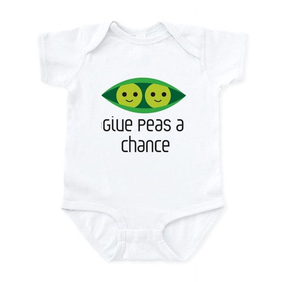 CafePress - Give Peas A Chance Body Suit - Baby Light Bodysuit, Size Newborn - 24 Months