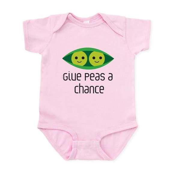CafePress - Give Peas A Chance Body Suit - Baby Light Bodysuit, Size Newborn - 24 Months
