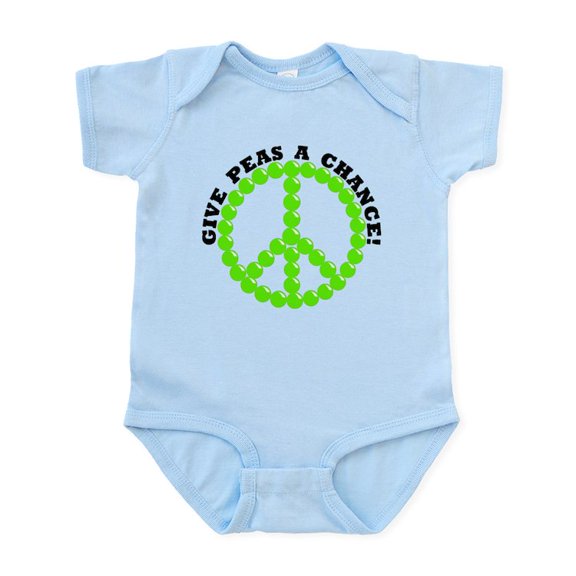 CafePress - Give Peas A Chance Infant Bodysuit - Baby Light Bodysuit, Size Newborn - 24 Months