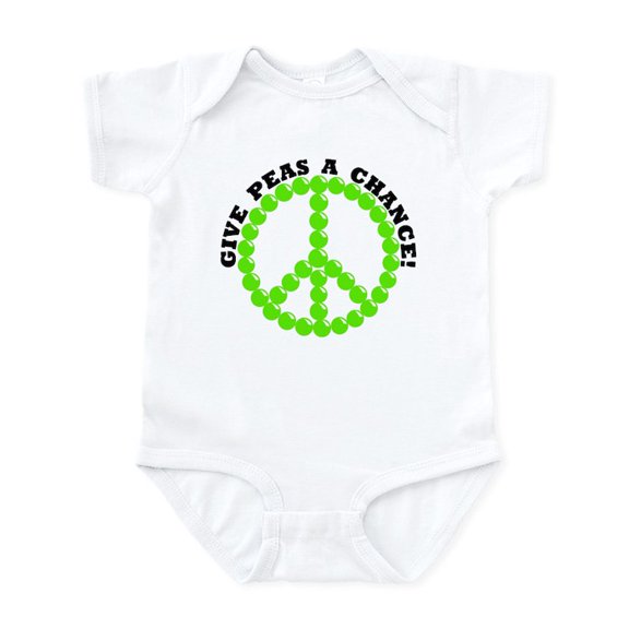 CafePress - Give Peas A Chance Infant Bodysuit - Baby Light Bodysuit, Size Newborn - 24 Months