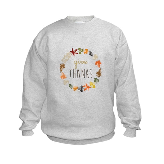 CafePress - Give Thanks Kids Sweatshirt - Kids Sweatshirt, Youth Crew Neck Sweatshirt