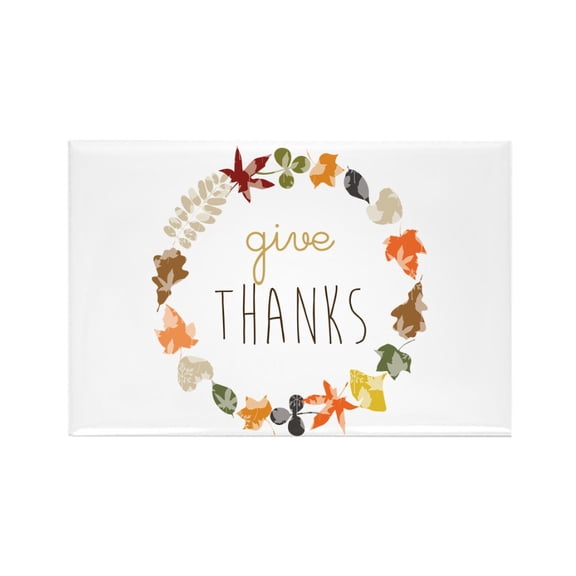 CafePress - Give Thanks Magnets - Rectangle Magnet, 2"x3" Refrigerator Magnet