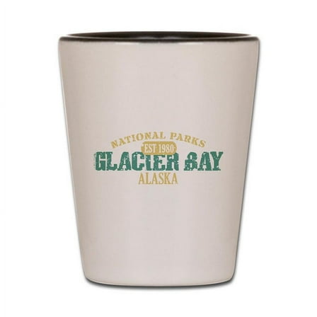 CafePress - Glacier Bay National Park AK - White/Black Shot Glass, Unique and Funny Shot Glass