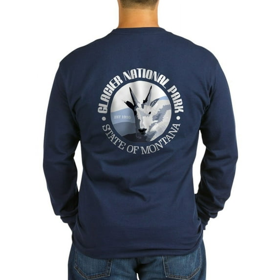 CafePress - Glacier National Park (Goat) Long Sleeve T Shirt - Long Sleeve Dark T-Shirt