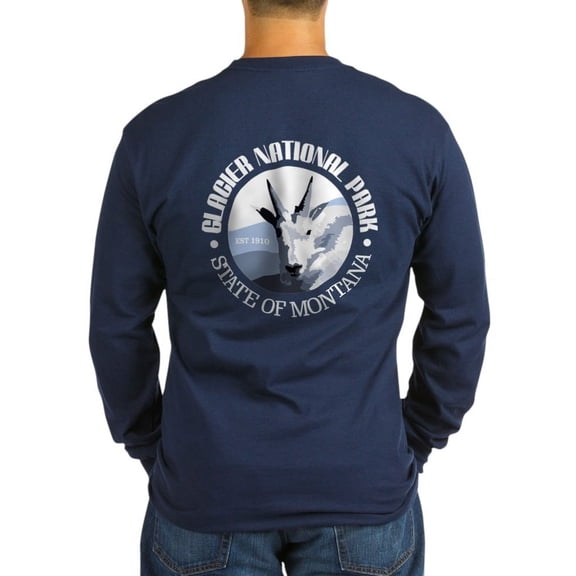 CafePress - Glacier National Park (Goat) Long Sleeve T Shirt - Long Sleeve Dark T-Shirt