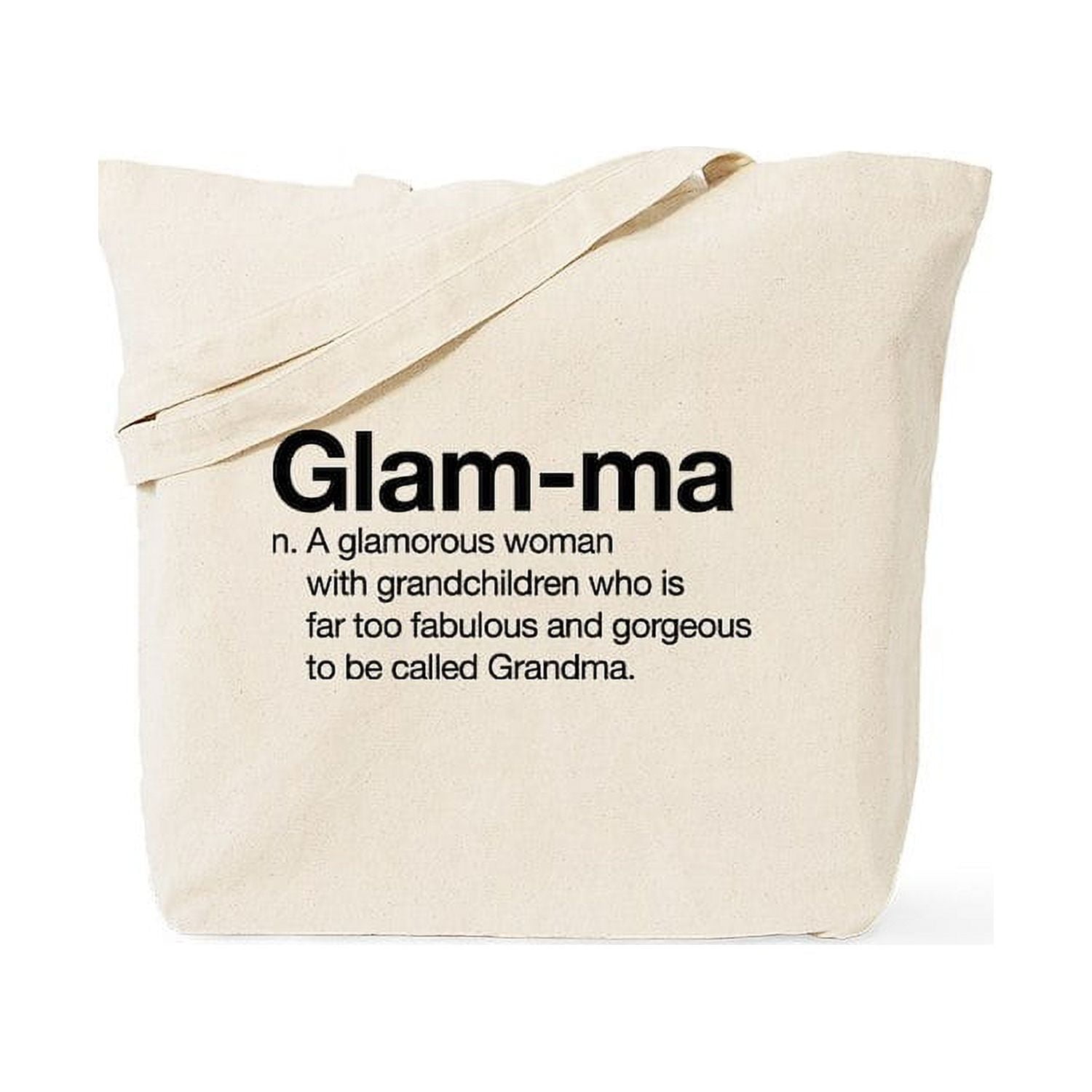 CafePress "Glam Ma" Natural Canvas Tote Bag - Reusable Shopping Bag With Graphic Print (Choose Size)