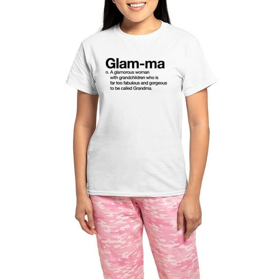 CafePress - Glam Ma Women's Light Pajamas - Women's Short Sleeve Print T-Shirt and Pants Light Cotton Pajama Set