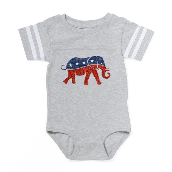 CafePress - Glitter Print Republican El - Cute Infant Baby Football Bodysuit