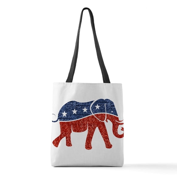 CafePress - Glitter Print Republican Elepha - Polyester Tote Bag 16"x16"