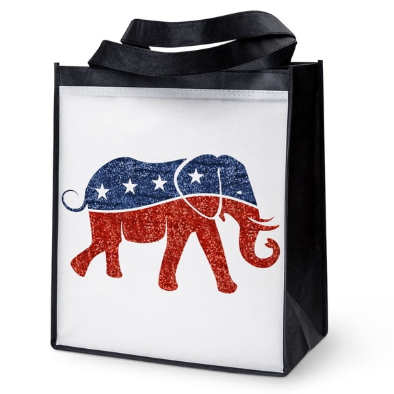 CafePress - Glitter Print Republican Reusable Grocery Tote Bag - 12"x 13", 100% Recycled, Reusable Grocery Bag