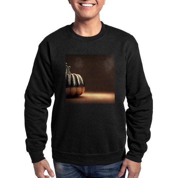 CafePress - Glitter Pumpkin - Classic Crew Neck Sweatshirt
