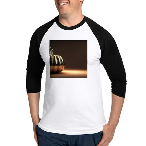 CafePress - Glitter Pumpkin - Cotton Baseball Jersey, 3/4 Raglan Sleeve Shirt