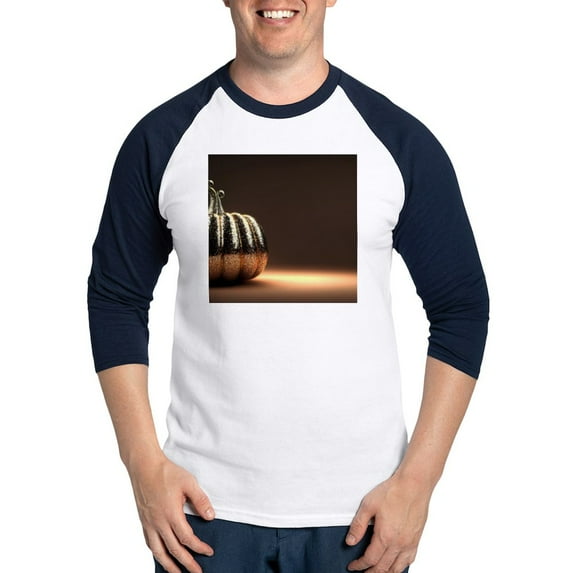 CafePress - Glitter Pumpkin - Cotton Baseball Jersey, 3/4 Raglan Sleeve Shirt
