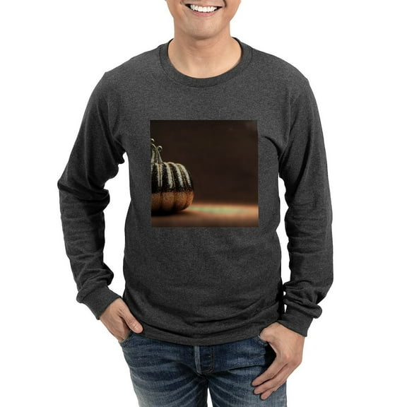 CafePress - Glitter Pumpkin Men's Long Sleeve T Shirt - Long Sleeve Dark T-Shirt