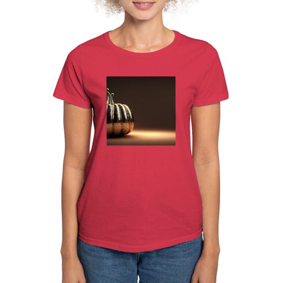 CafePress - Glitter Pumpkin Women's Value T Shirt - Women's Traditional Fit Dark T-Shirt