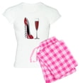 thumbnail image 1 of CafePress - Glitter Red Corkscrew Stiletto And Champagne Glas - Women's Short Sleeve Print T-Shirt and Pants Light Cotton Pajama Set, 1 of 7