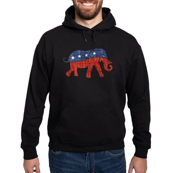 CafePress - Glitter Republican Elephant Hoodie (Dark) - Pullover Hoodie, Classic, Comfortable Hooded Sweatshirt