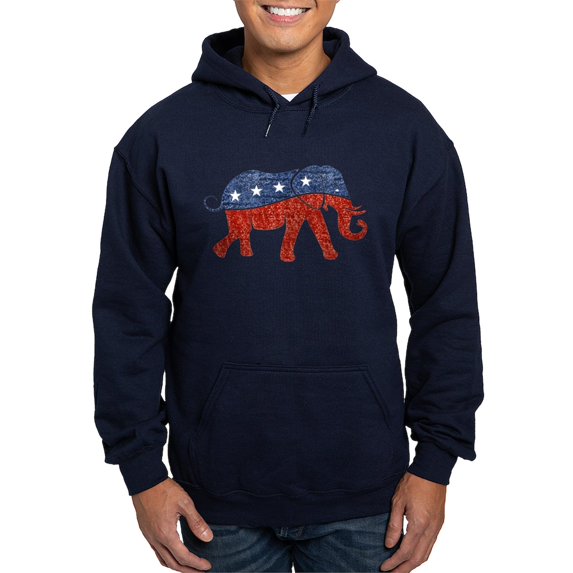 CafePress - Glitter Republican Elephant Hoodie (Dark) - Pullover Hoodie, Classic, Comfortable Hooded Sweatshirt