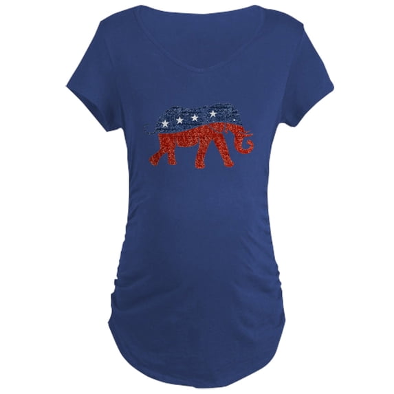 CafePress - Glitter Republican Elephant Maternity T Shirt - Maternity Dark T-Shirt