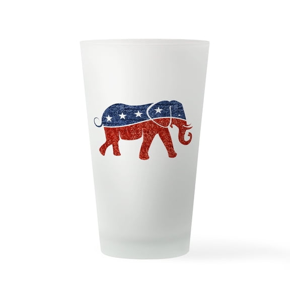 CafePress - Glitter Republican Elephant - Pint Glass, Drinking Glass, 16 oz. CafePress