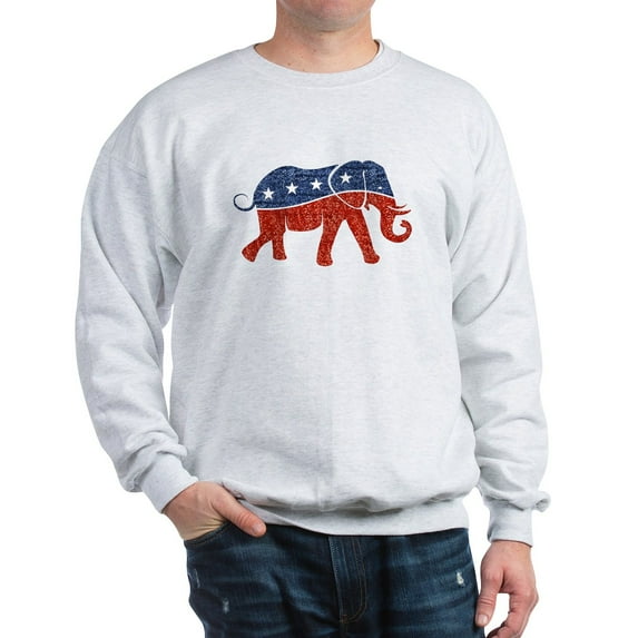 CafePress - Glitter Republican Elephant Sweatshirt - Crew Neck Sweatshirt