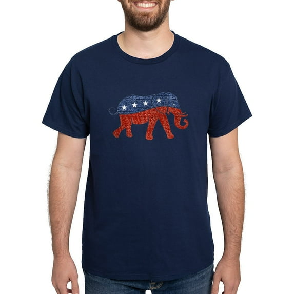 CafePress - Glitter Republican Elephant T Shirt - Men's Classic Graphic Cotton T-Shirt