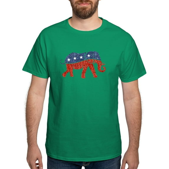CafePress - Glitter Republican Elephant T Shirt - Men's Classic Graphic Cotton T-Shirt