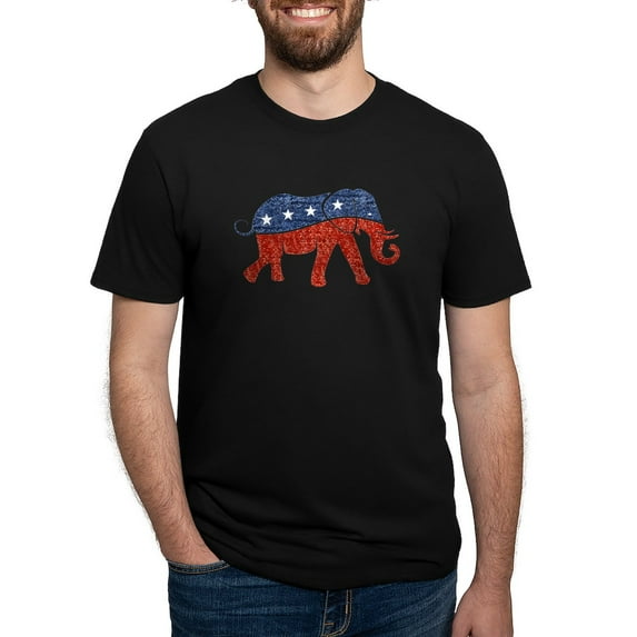CafePress - Glitter Republican Elephant T Shirt - Mens Tri-blend T-Shirt