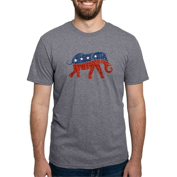 CafePress - Glitter Republican Elephant T Shirt - Mens Tri-blend T-Shirt