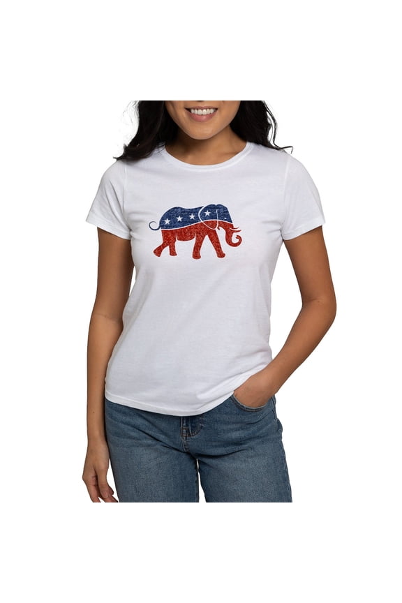 - Glitter Republican Elephant T Shirt - Women's Classic T-Shirt