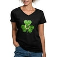 thumbnail image 1 of CafePress - Glitter Shamrock And Horseshoe T Shirt - Women's V-Neck Dark T-Shirt, 1 of 4