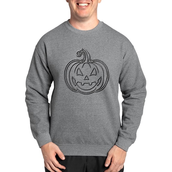 CafePress - Glittery Pumpkin - Crew Neck Sweatshirt