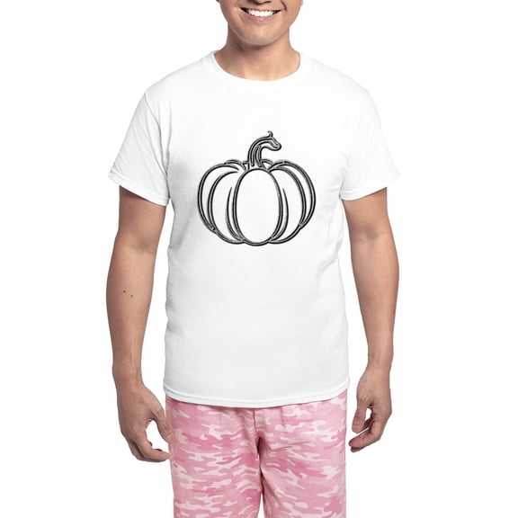 CafePress - Glittery Pumpkin - Men's Light Loose Fit Cotton Pajama Set