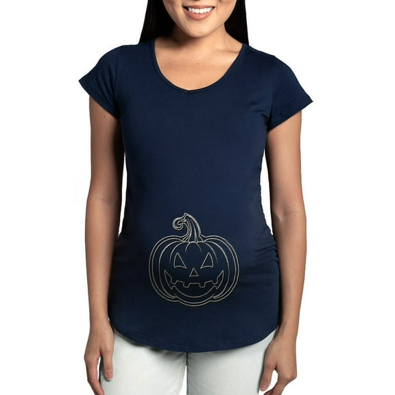CafePress - Glittery Pumpkin Women's Maternity T Shirt - Maternity Dark T-Shirt