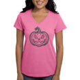 thumbnail image 1 of CafePress - Glittery Pumpkin Women's V Neck T Shirt - Women's V-Neck Dark T-Shirt, 1 of 3