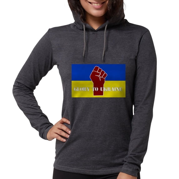 CafePress - Glory To Ukraine Long Sleeve T Shirt - Womens Hooded Shirt