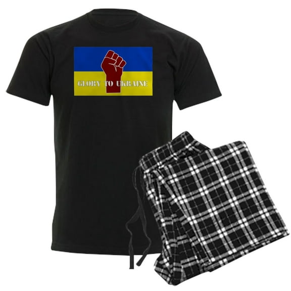 CafePress - Glory To Ukraine Pajamas - Men's Dark Loose Fit Cotton Pajama Set