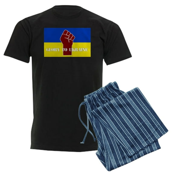 CafePress - Glory To Ukraine Pajamas - Men's Dark Loose Fit Cotton Pajama Set