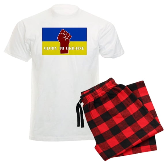 CafePress - Glory To Ukraine Pajamas - Men's Light Loose Fit Cotton Pajama Set