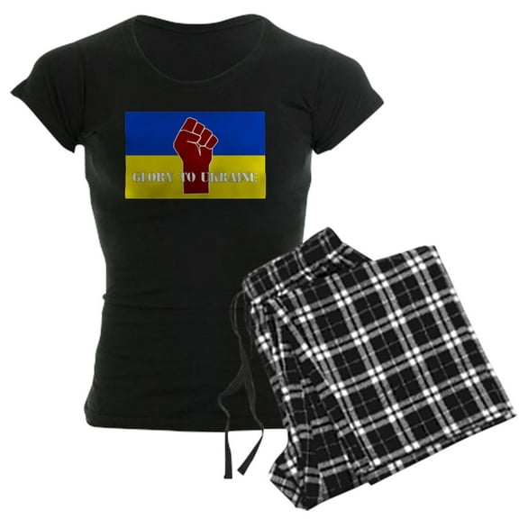 CafePress - Glory To Ukraine Pajamas - Women's Short Sleeve Print T-Shirt and Pants Dark Cotton Pajama Set