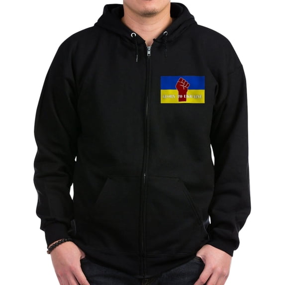 CafePress - Glory To Ukraine Sweatshirt - Zip Hoodie, Classic Hooded Sweatshirt with Metal Zipper