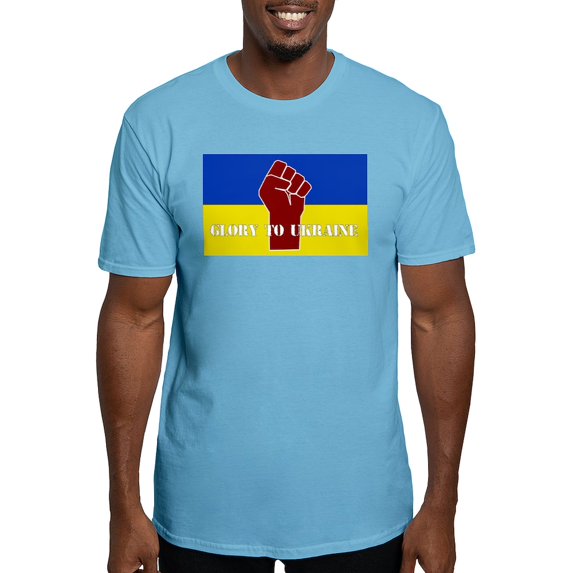 CafePress - Glory To Ukraine T Shirt - Fitted T-Shirt, Vintage Fit Soft Cotton Tee