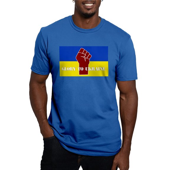 CafePress - Glory To Ukraine T Shirt - Men's Fitted T-Shirt